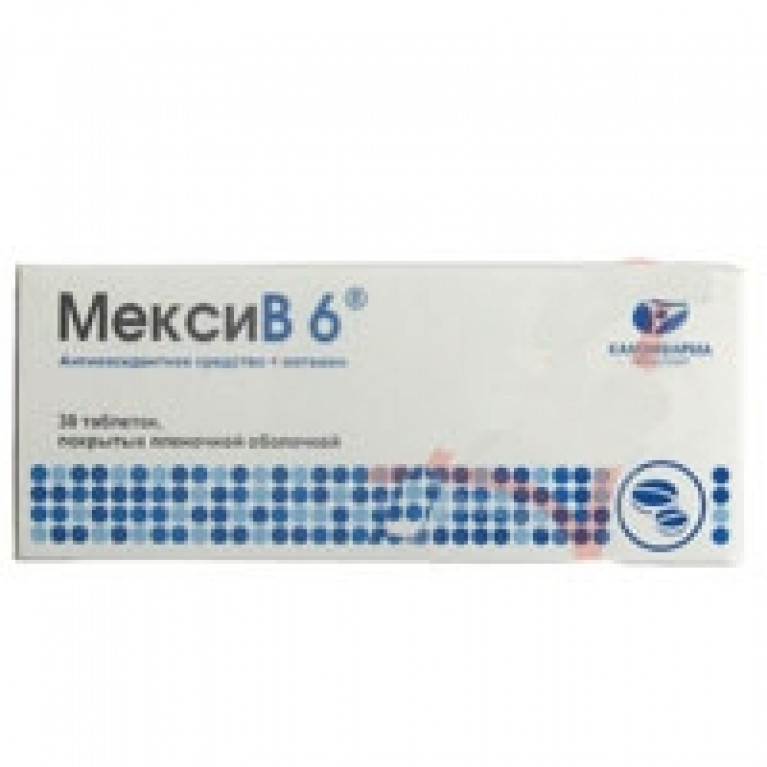 МексиВ 6 табл. п/п/о 125 мг+10 мг №30: цена, , инструкция по .