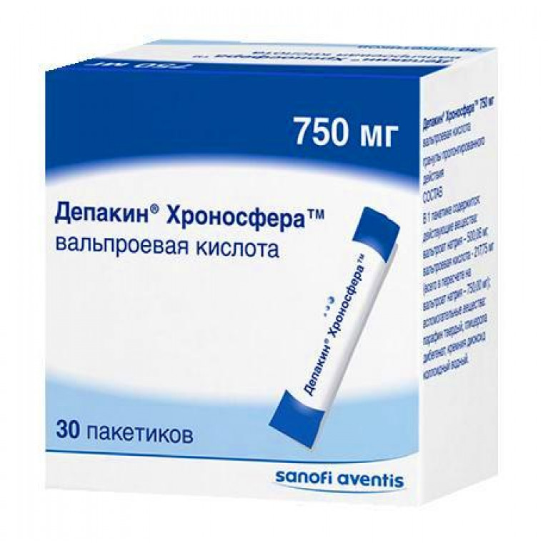 Депакин Хроносфера гранулы пролонгированного действия 750 мг пакетики .