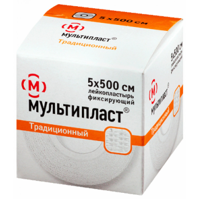 Мультипласт Лейкопластырь фиксир. ткан. осн. белый 5х500 см
