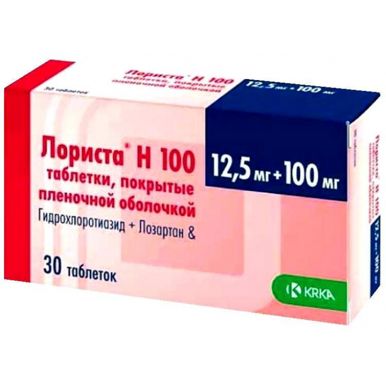 Лориста H 100 табл. п/п/о 12,5 мг + 100 мг №30