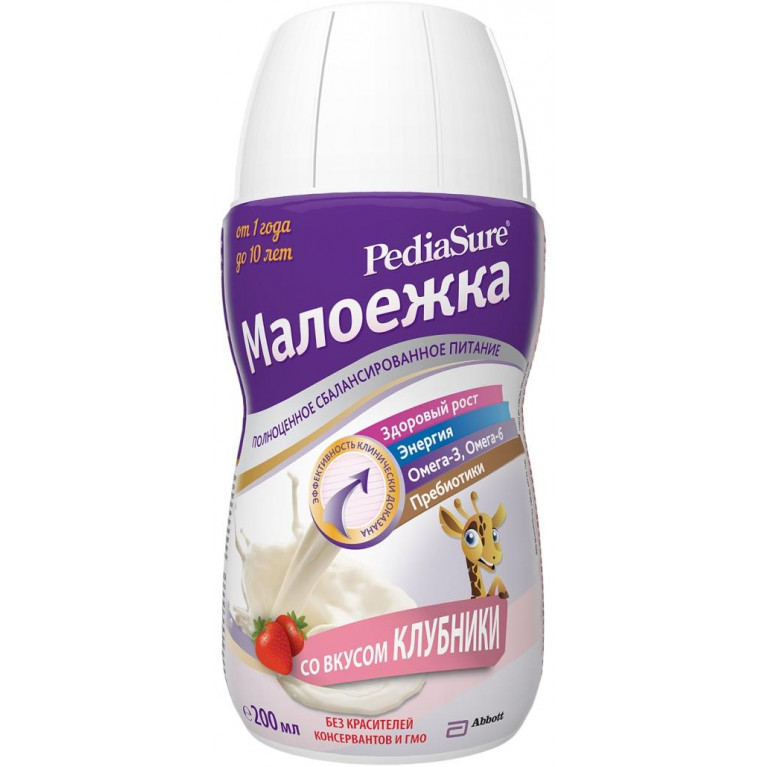 Педиашур Малоежка Клубника 200 мл (от 1 года до 10 лет)