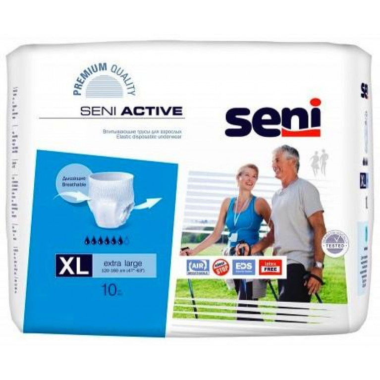 Сени Актив Экстра Лардж Подгузники-трусы д/взр. р.ХL (120-160см) (6кап) №10