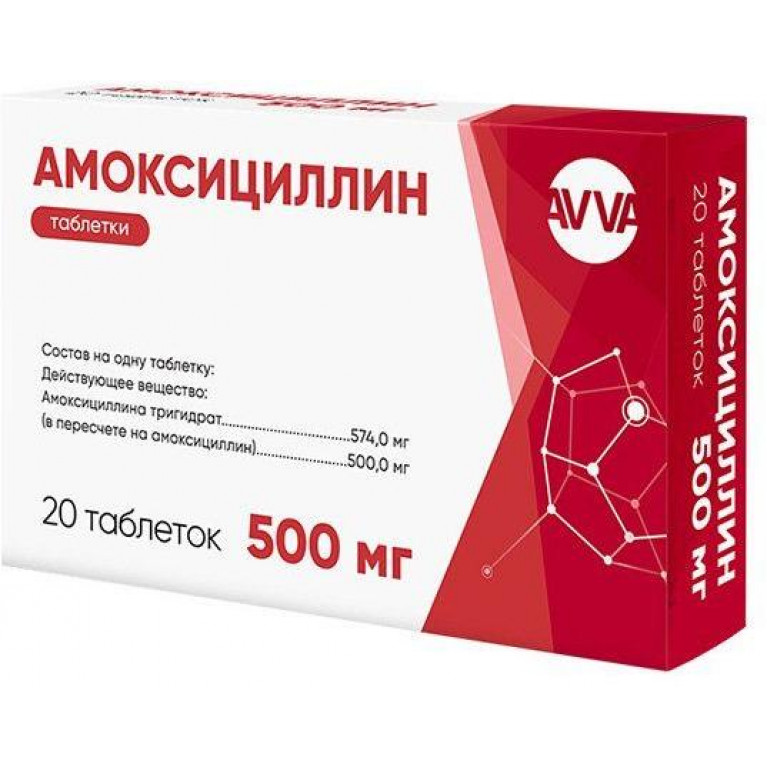 Амоксициллин табл. 500 мг №20
