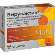 Витамир Вирусактив витаминно-минеральный комплекс осень-весна с антиоксидантами таб. 618мг №30 Витамир Вирусактив витаминно-минеральный комплекс осень-весна с антиоксидантами таб. 618мг №30