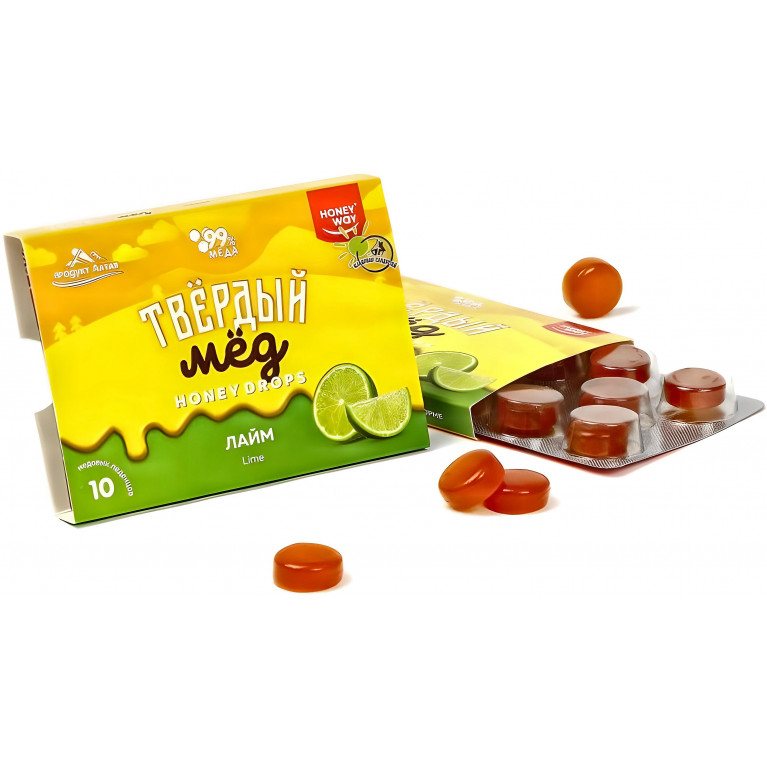 Карамель медовая Твердый мед Лайм