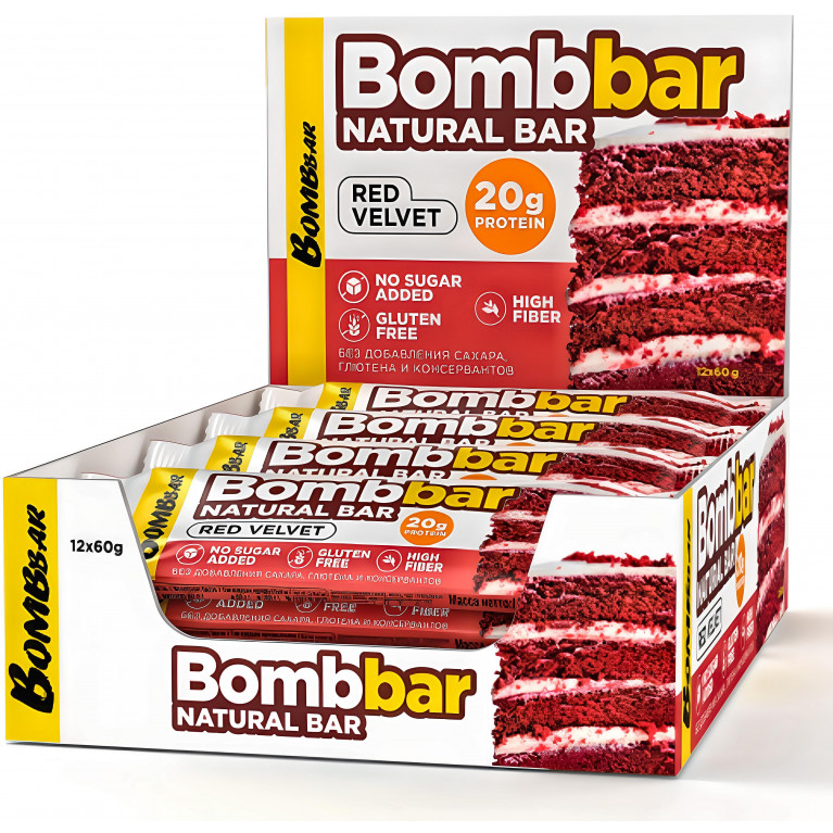 Бомббар Батончик неглазиров. Красный бархат 60 г
