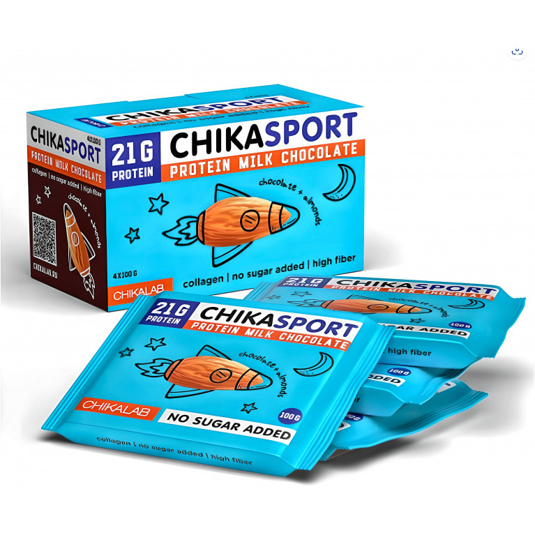 ЧикаЛаб Молочный шоколад с миндалем 100 гр. Фитнес Фуд ООО Россия