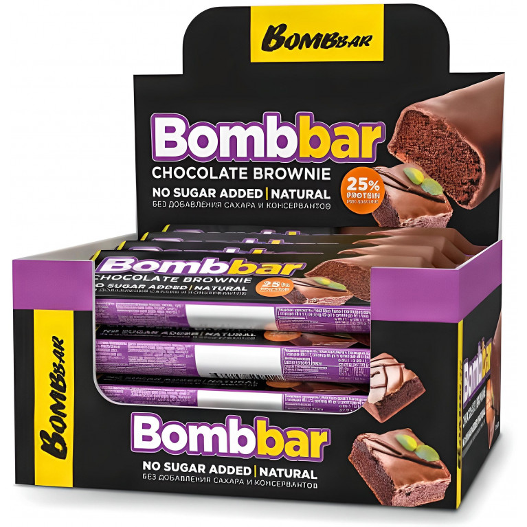 Бомббар Батончик протеин. глазиров. Шоколадный брауни 40 г