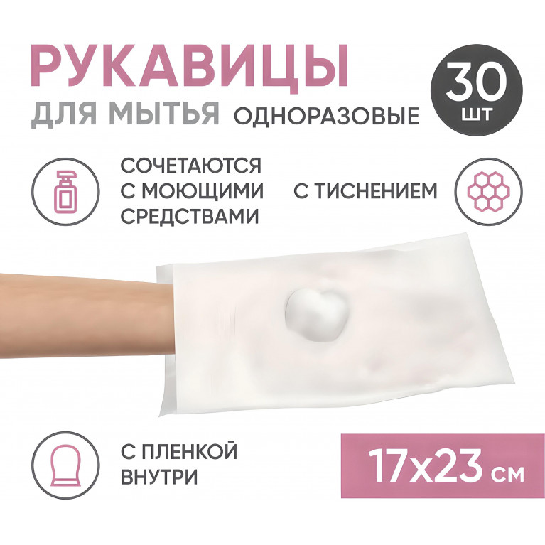 BESIDE Рукавицы пенообразующие с ph-нейтральным гелем двусторонние (28935) №30