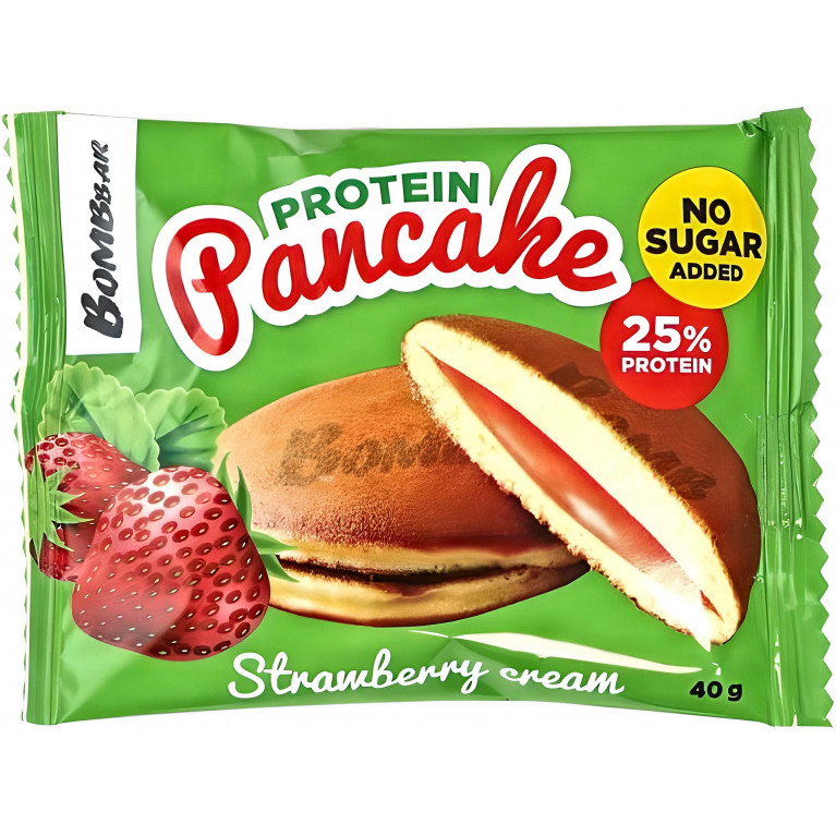 Бомббар Панкейк неглазиров. с начинкой Клубничный крем 40гр
