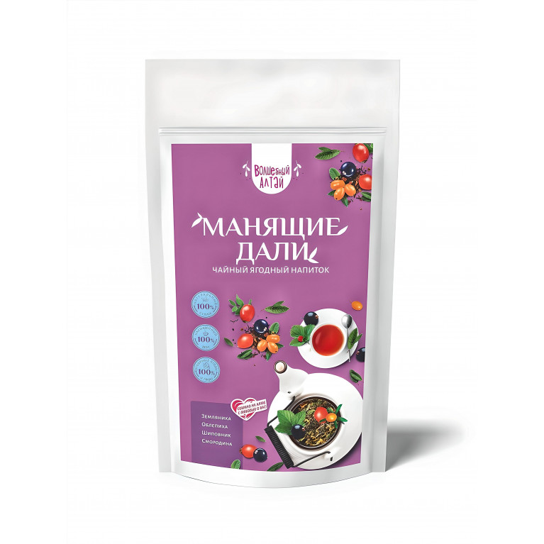 АлтайПлод Чай ягодный с листом облепихи Манящие дали дой пак 80 г