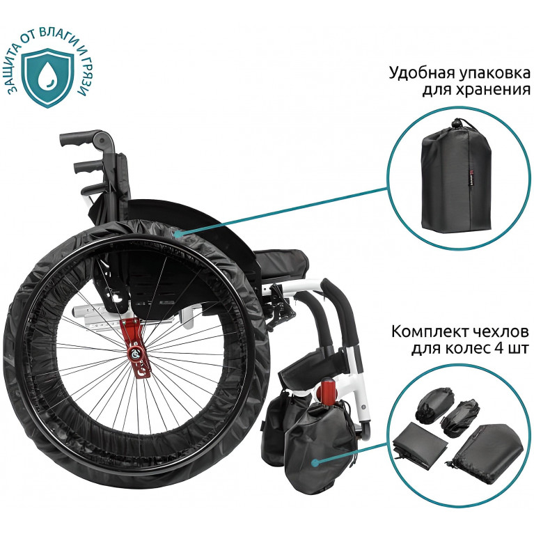 Комплект чехлов на колеса механической инвалидной коляски Ortonica (Ортоника)
