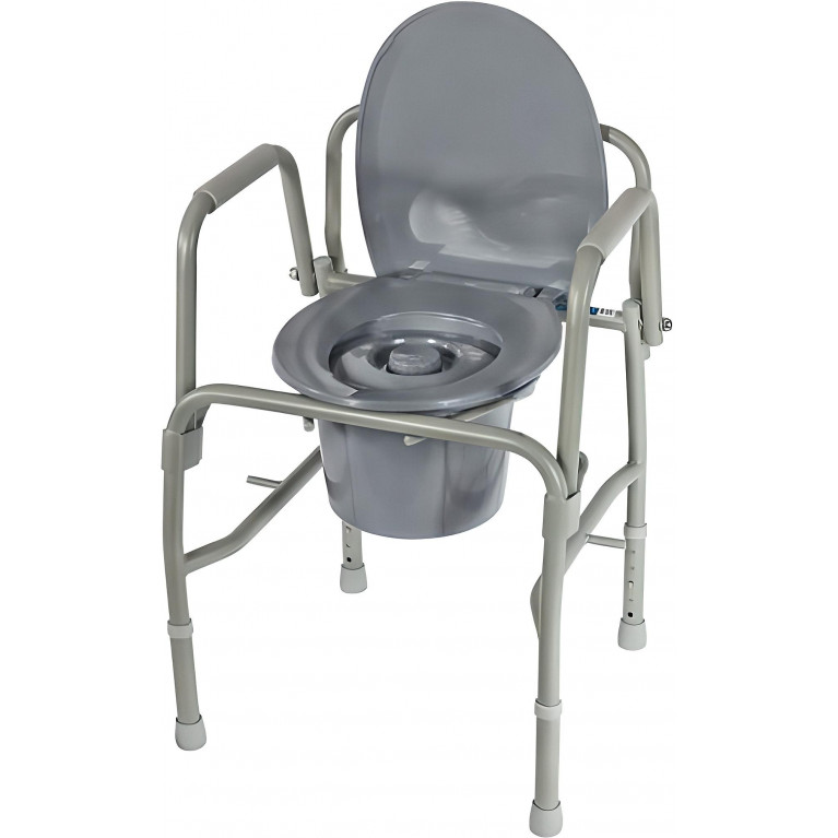 Кресло-туалет 10583 на колесах с регулировкой высоты,до 115 кг. 