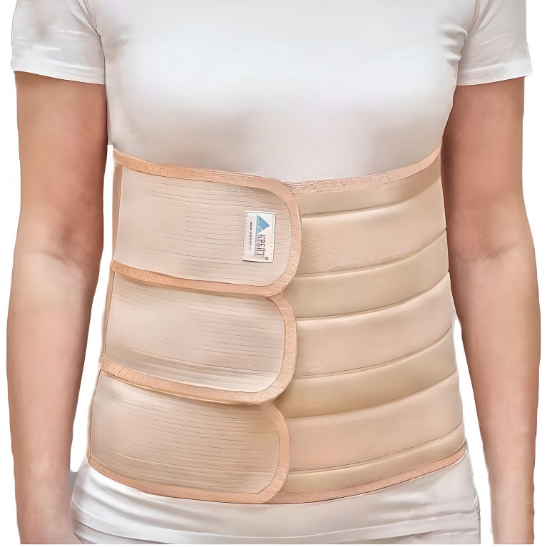 Крейт Бандаж послеоперационный на брюшную стенку Б-3333 с 3-я клапанами на липучке бежевый ( высота 28 см)