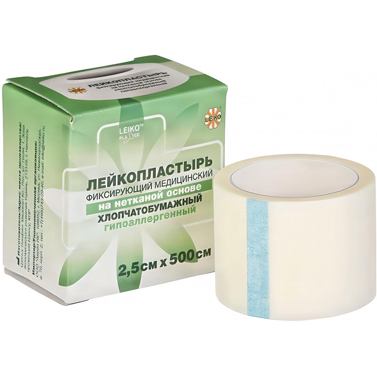 Лейко Лейкопластырь фиксирующий нетканая основа 2х500 см