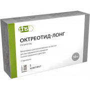 Октреотид-лонг лиоф. для приг.сусп. для в/м введ с пролонг. высвобождением 10 мг. №1 флакон с растворителем 2мл Октреотид-лонг лиоф. для приг.сусп. для в/м введ с пролонг. высвобождением 10 мг. №1 флакон с растворителем 2мл