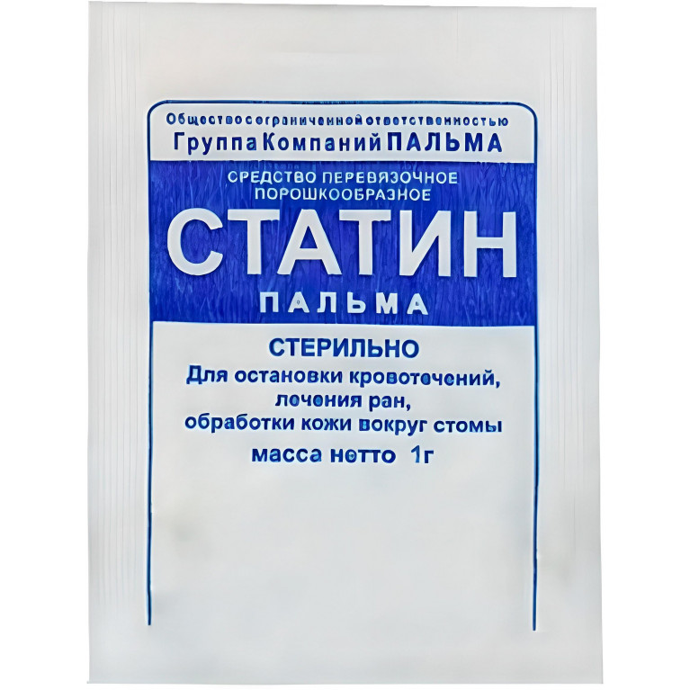 Статин-Пальма Средство порошкообразное для остановки кровотечений пакет 1 г №5 (Штука)