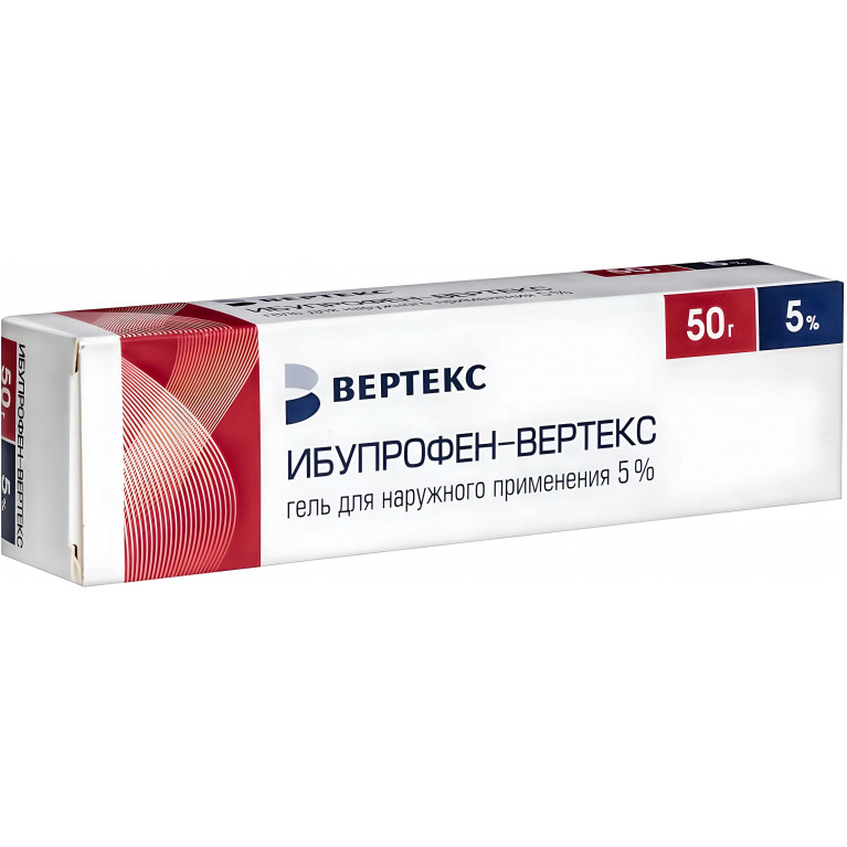 Ибупрофен-Вертекс гель для наружного прим. 5% туба 50 г