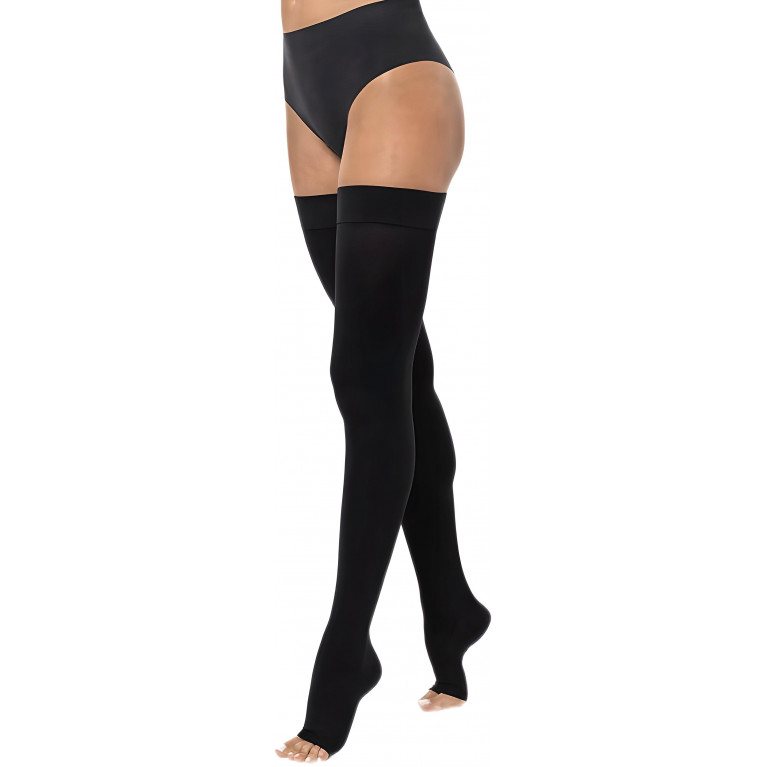 Интекс Чулки компрессионные 2 класс, 2 рост, открытый носок, черные, силиконовая резинка (ИЧО-2р2к(чн))