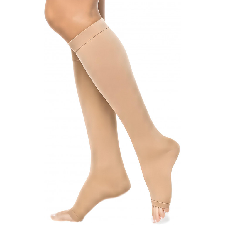 Интекс Гольфы компрессионные 2 класс, открытый носок, бежевые (ИГО-2к(бж))