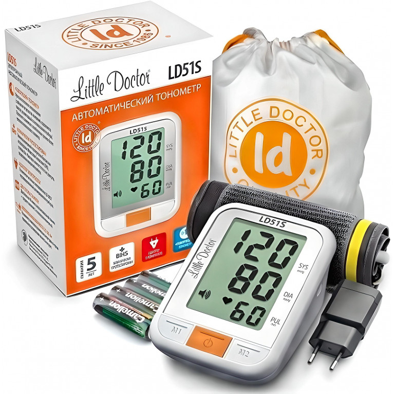 Литтл Доктор Тонометр говорящий автоматический LD-51S увеличенная манжета (25-36см)+адаптер