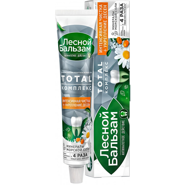 Лесной Бальзам Зубная паста с экстрактом ромашки и маслом облепихи на отваре трав 75мл