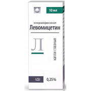 Левомицетин капли глазные 0,25% фл. 10 мл Лекко