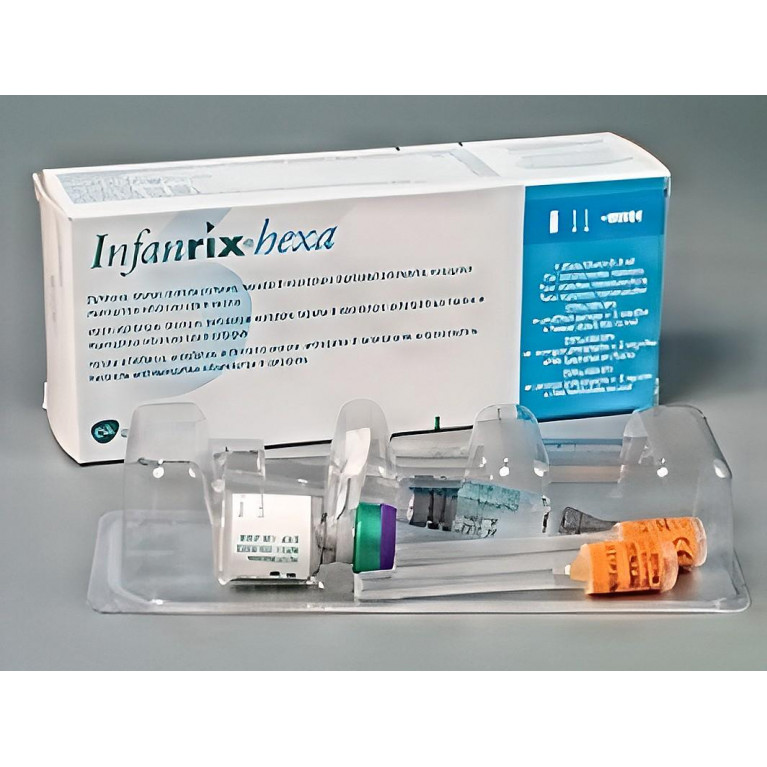 Вакцина Инфанрикс Гекса сусп.в/м 0,5мл/1доза шприц№1(п/дифтерии, столбняка, коклюша, гепатита В, полиомиелита, Haemophilus influenzae тип b)