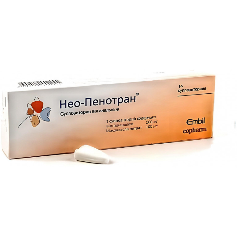 Нео-Пенотран суппозитории вагинальные 500 мг + 100 мг №7 (Блистер)