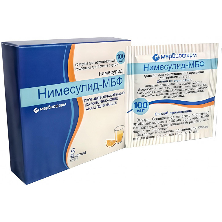 Нимесулид-МБФ гранулы для приготовления суспензии для приема внутрь 100 мг пак. №5
