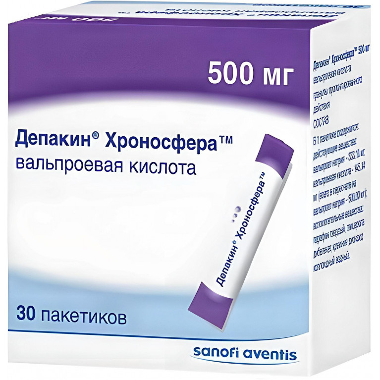 Депакин Хроносфера гранулы пролонгированного действия 500 мг пакетики №30