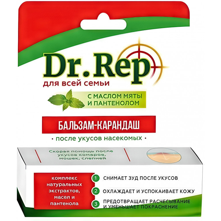 Доктор Реп Бальзам-карандаш после укусов насекомых для всей семьи 4,2 г
