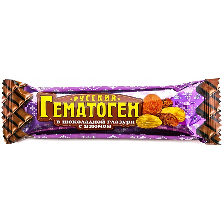 Гематоген Русский с изюмом в шоколаде 40 г