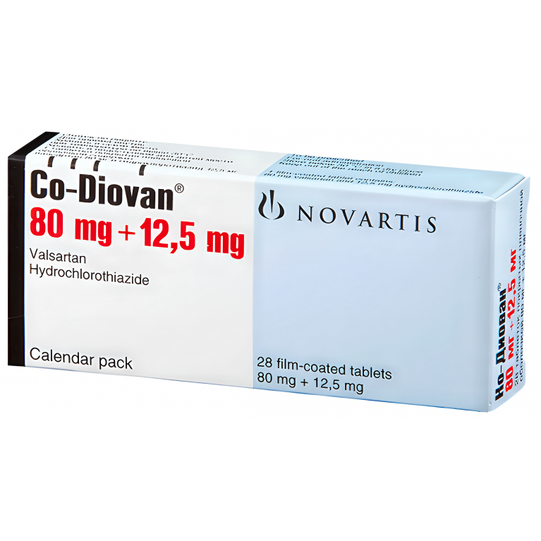 Ко-Диован табл. п/п/о 80 мг + 12,5 мг №28