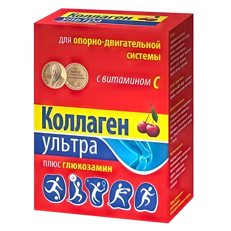 Коллаген ультра Плюс Глюкозамин порошок 8г №7 вишня (опорно-двигательный аппарат) 