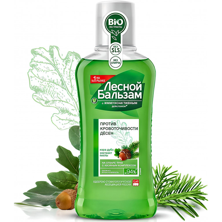 Лесной Бальзам Ополаскиватель Против кровоточивости десен (кора дуба, пихта) 400 мл