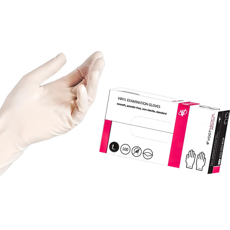 Перчатки смотр.н/стер. виниловые неопудренные р.L №50 пар