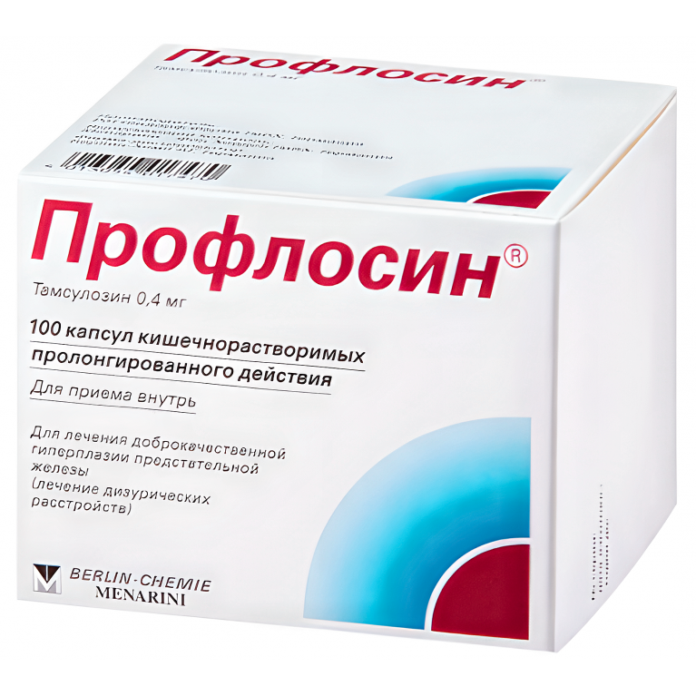 Профлосин капс. кишечнораств. пролонг. дейст. 0,4 мг №100