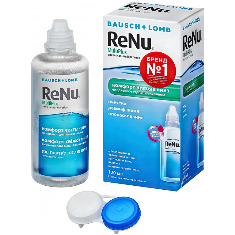 Реню Мультиплюс Раствор для линз фл. 120 мл