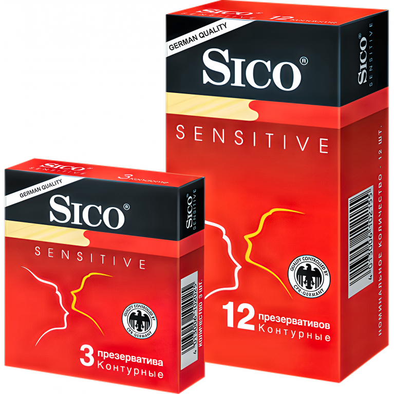 Сико Презервативы Sensitive Контурные анатомической формы №3