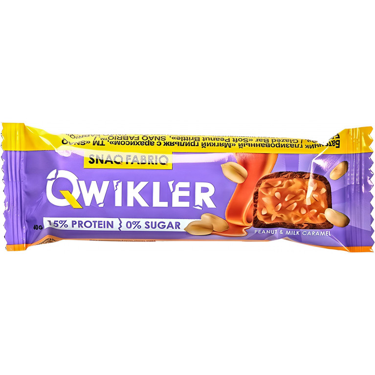 Снэк Фабрик Квиклер Батончик глазиров. Мягкий грильяж с арахисом 40 г