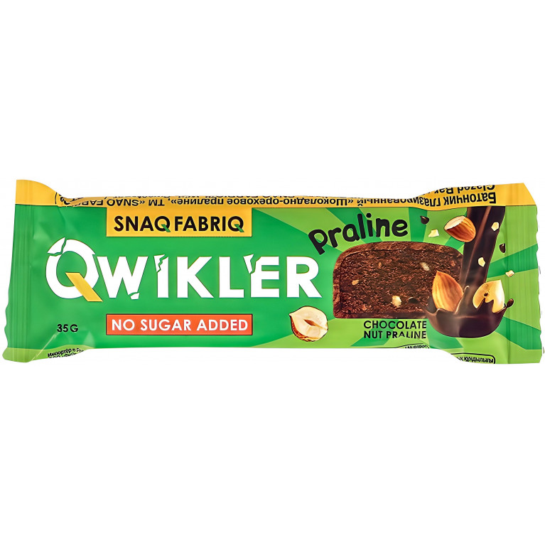 Снэк Фабрик Квиклер Батончик глазиров. Шоколадно-ореховое пралине 35 г