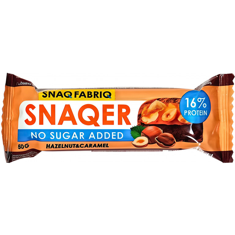 Снэк Фабрик Снэкер Батончик протеин. глазиров. Фундук и карамель 50 г