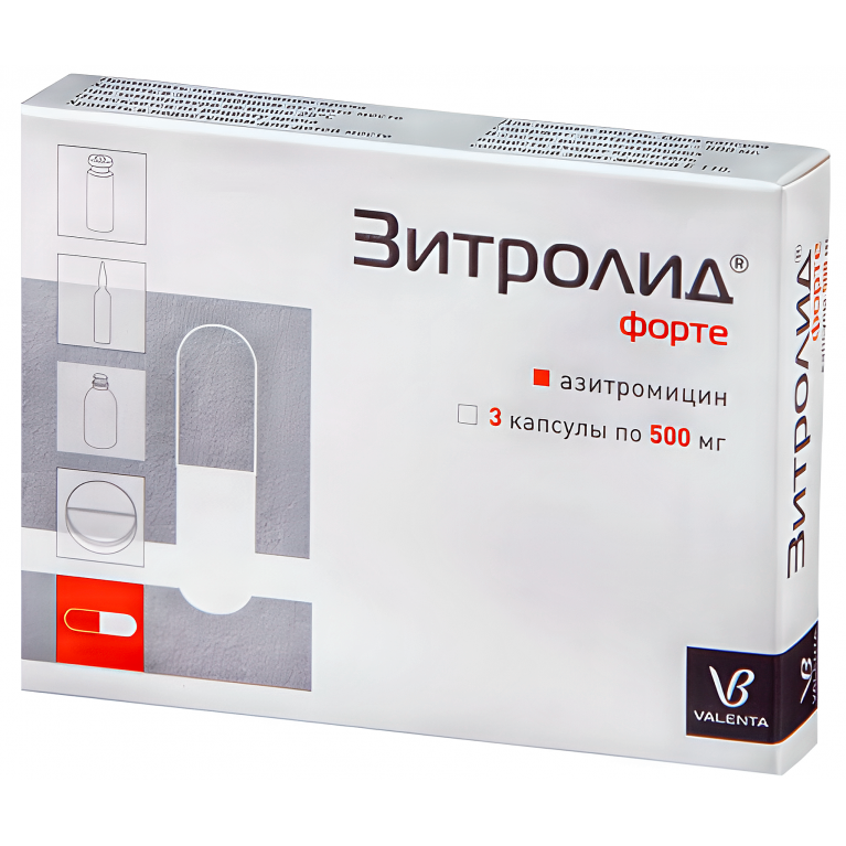 Зитролид форте капсулы 500 мг №3