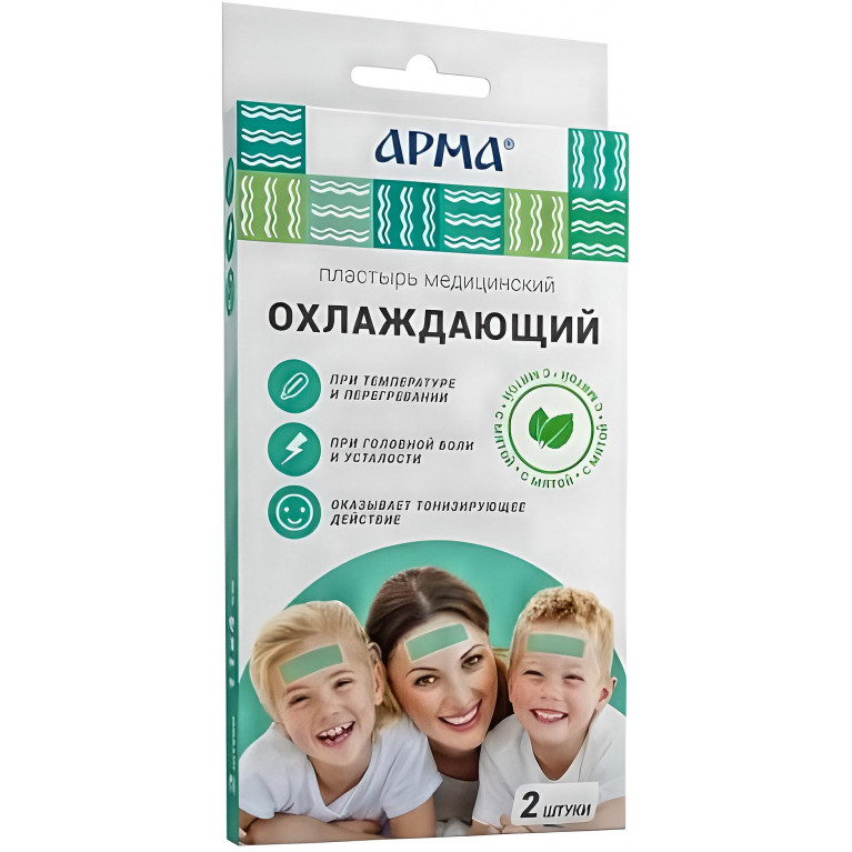 Арма Пластырь медицинский охлаждающий с мятой 11х4 см №2