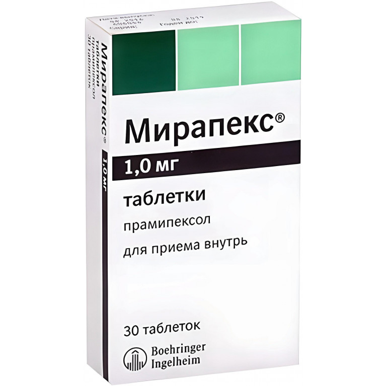 Мирапекс таблетки 1,0 мг №30