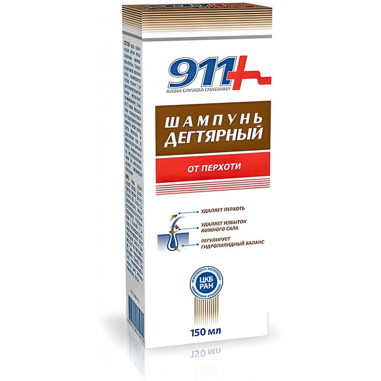 911 Дегтярный Шампунь против перхоти 150 мл
