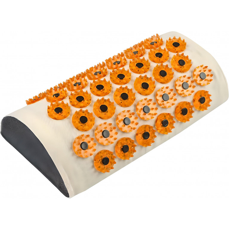 Массажер медицинский Кузнецова Тибетский аппликатор магнитный на мягкой подложке 240*130*60 мм, валик для шеи,желтый