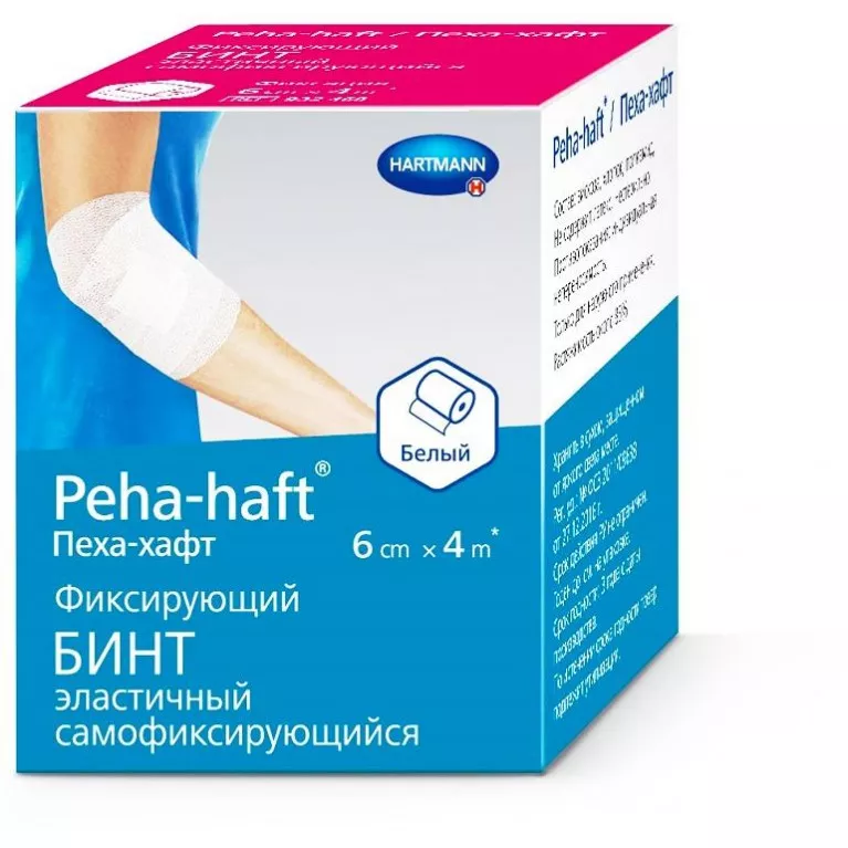 Пеха-хафт Бинт самофиксирующийся 6смx4м белый