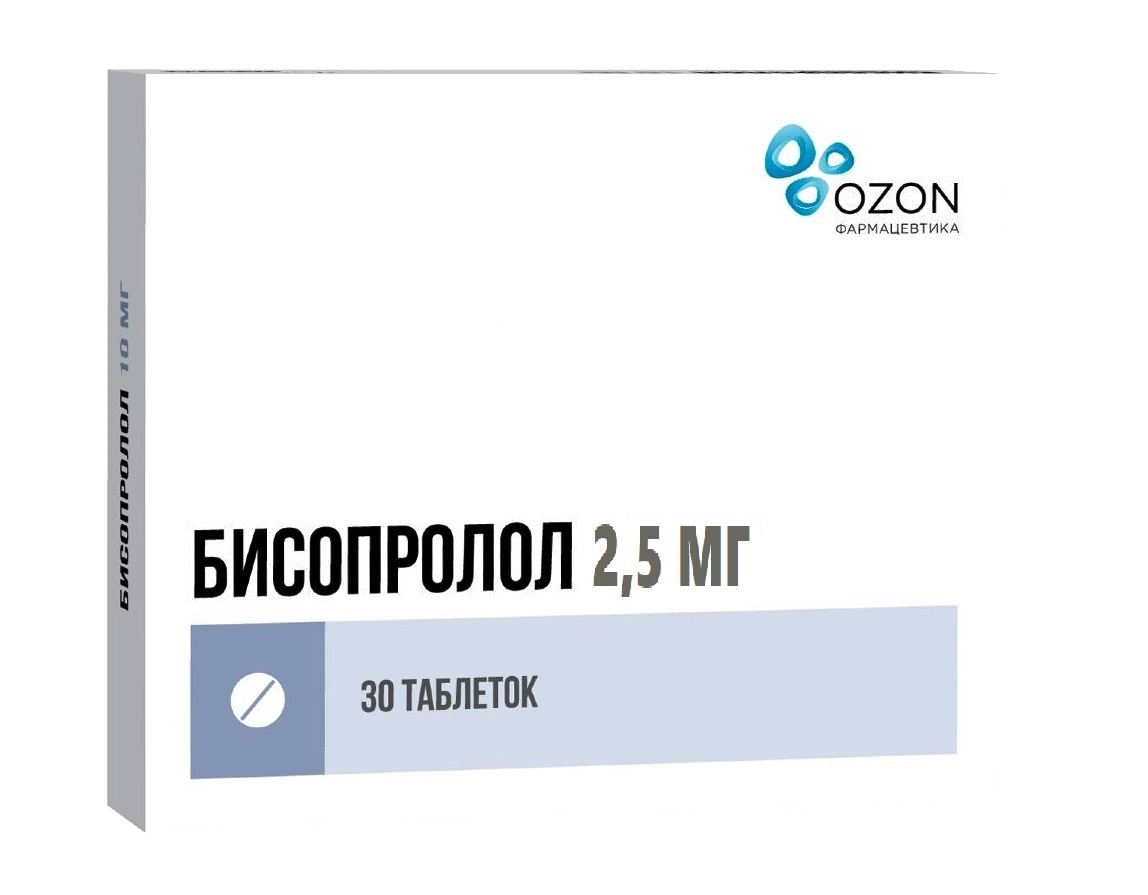 Бисопролол табл. п/п/о 2,5 мг №30 Озон: цена, купить, инструкция по  применению Озон ООО (Россия) в аптеке Радуга